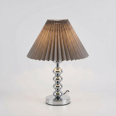 Conical Table Lamp with Pleated Shade