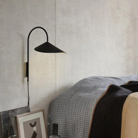 Iron Arum Wall Sconce with Curved Shade