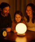 Glass Globe Table Lamp with Wood Base