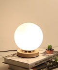 Glass Globe Table Lamp with Wood Base