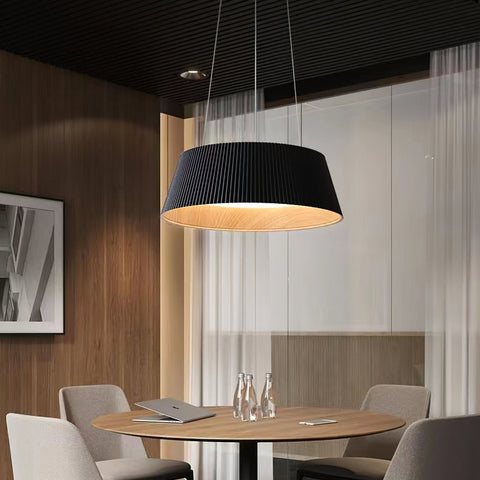 Ribbed Pendant Light with Integrated LED