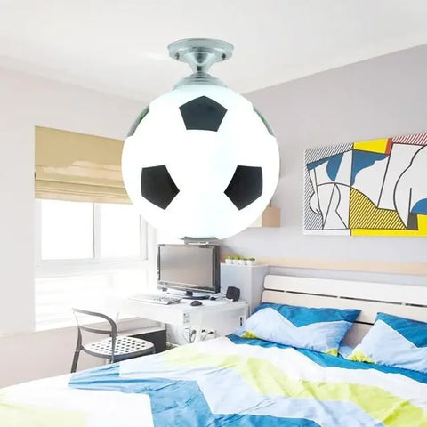 Football Globe LED Ceiling Light with Playful Sports Design for Children's Rooms