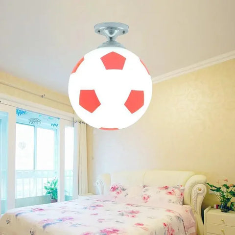 Football Globe LED Ceiling Light with Playful Sports Design for Children's Rooms