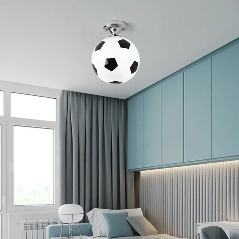 Football Globe LED Ceiling Light with Playful Sports Design for Children's Rooms