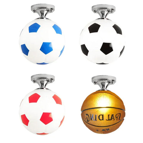Football Globe LED Ceiling Light with Playful Sports Design for Children's Rooms