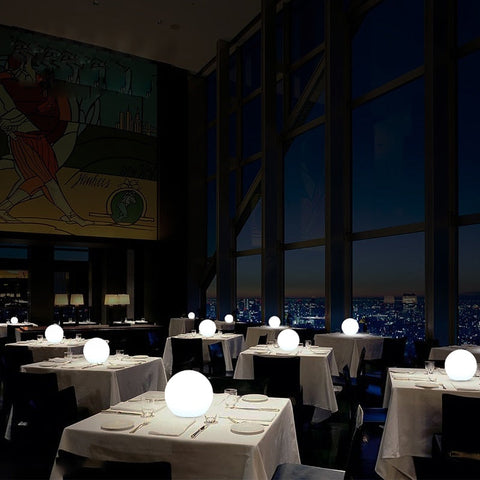 LED Globe Table Lamp with Remote Dimming and Cordless Ambient Lighting