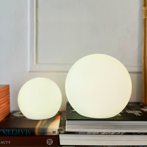 LED Globe Table Lamp with Remote Dimming and Cordless Ambient Lighting