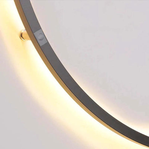 Modern LED Ring Wall Lamp – Metal & Acrylic Bedroom Wall Light with USB Charging / KRETS