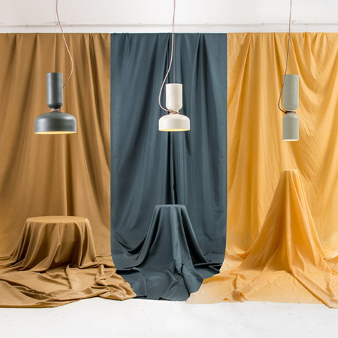 Metal Pendant Light with Sculptural Cup Shade