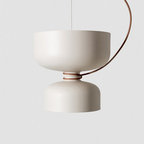 Metal Pendant Light with Sculptural Cup Shade