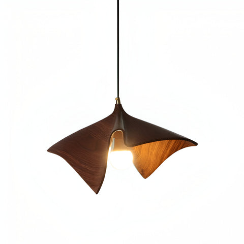 Pendant Light with Sculptural Resin Folded Shade