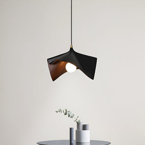Pendant Light with Sculptural Resin Folded Shade
