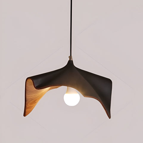 Pendant Light with Sculptural Resin Folded Shade