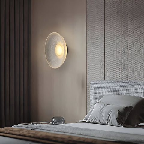 Wall Light with Textured Resin and Rounded Nordic Design