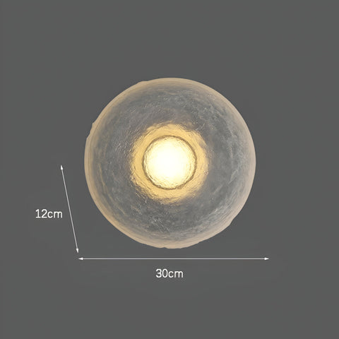 Wall Light with Textured Resin and Rounded Nordic Design
