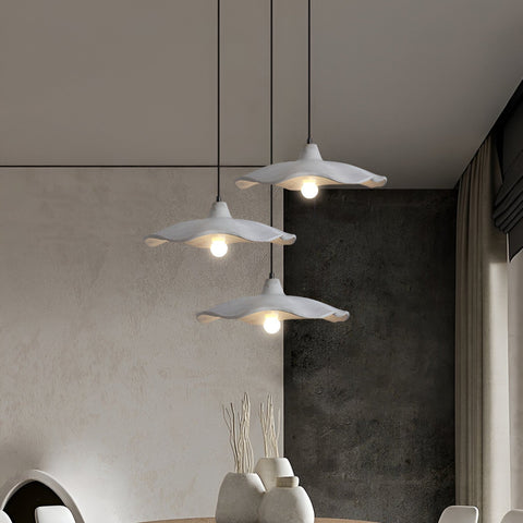Pendant Light with Flower-Shaped Cement Shade