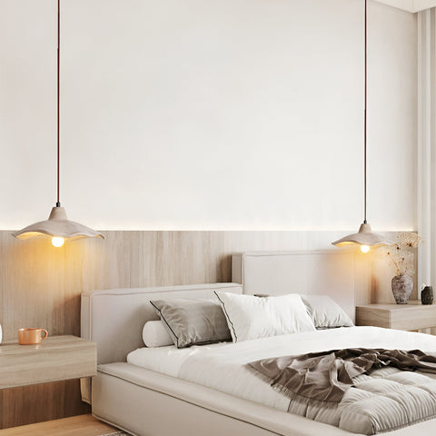 Pendant Light with Flower-Shaped Cement Shade
