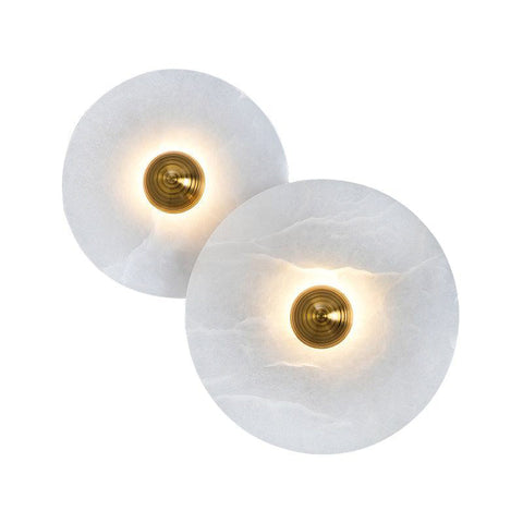 Round Alabaster LED Wall Light