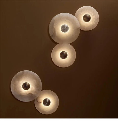 Round Alabaster LED Wall Light