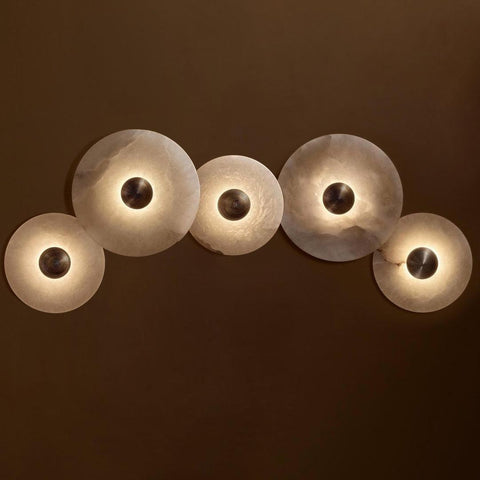 Round Alabaster LED Wall Light
