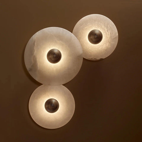 Round Alabaster LED Wall Light