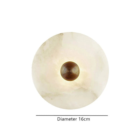 Round Alabaster LED Wall Light