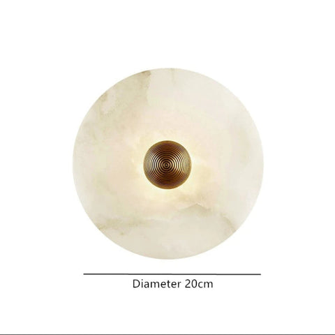 Round Alabaster LED Wall Light