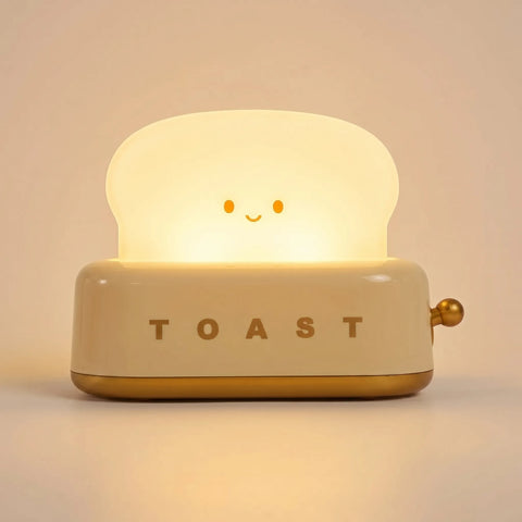 LED Night Light with Smiling Toast Design and Dimming