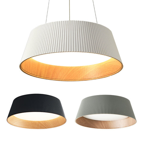 Ribbed Pendant Light with Integrated LED