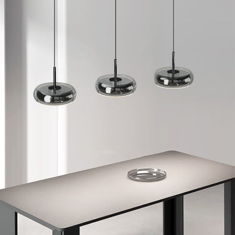 Three-Light Glass Pendant for Kitchen Islands