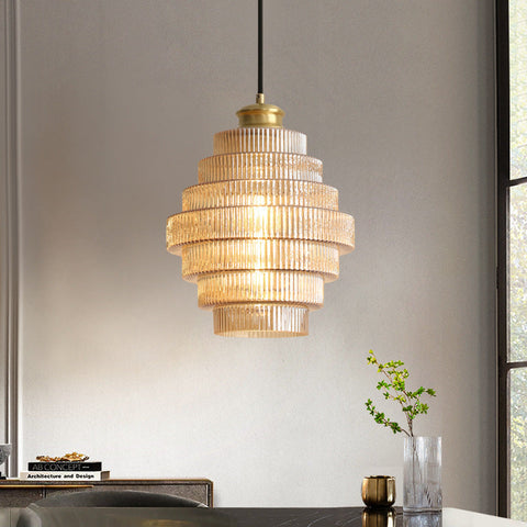Tiered Glass Pendant Light