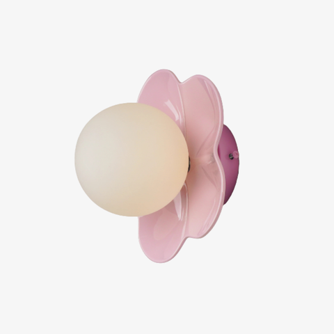 Flower Petal Wall Sconce with Frosted Globe Shade