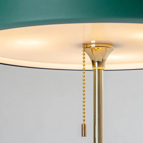 Table Lamp with Metal Drum Shade and Pull-Chain Switch