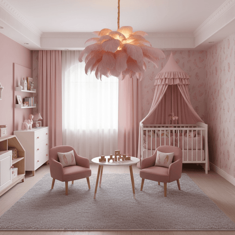 Ostrich Feather Chandelier with Layered Plume Shade