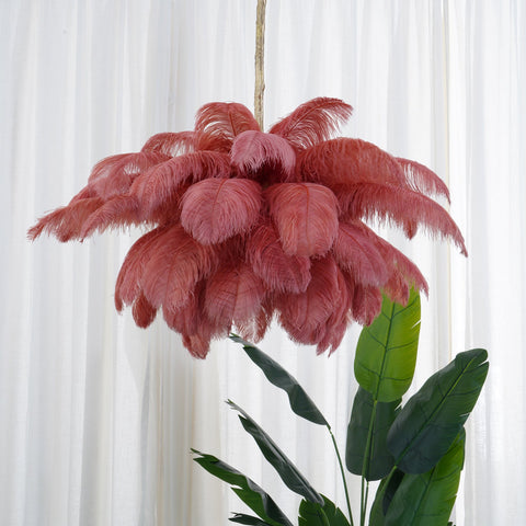 Ostrich Feather Chandelier with Layered Plume Shade