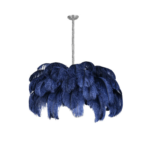 Ostrich Feather Chandelier with Layered Plume Shade