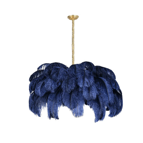 Ostrich Feather Chandelier with Layered Plume Shade