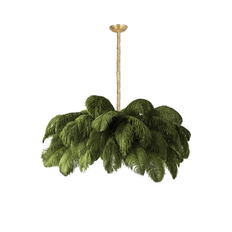 Ostrich Feather Chandelier with Layered Plume Shade