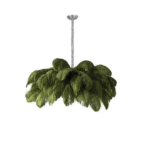 Ostrich Feather Chandelier with Layered Plume Shade