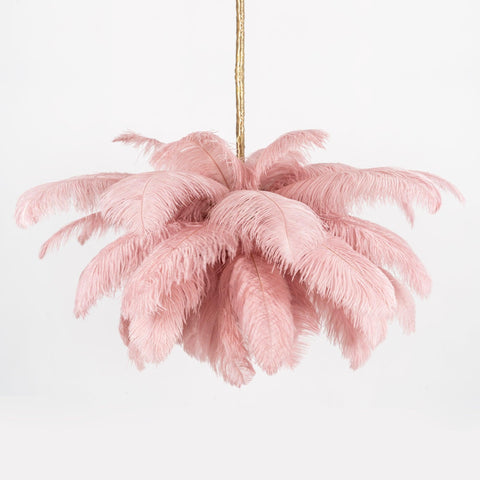 Ostrich Feather Chandelier with Layered Plume Shade