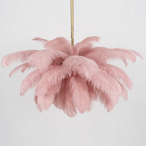 Ostrich Feather Chandelier with Layered Plume Shade