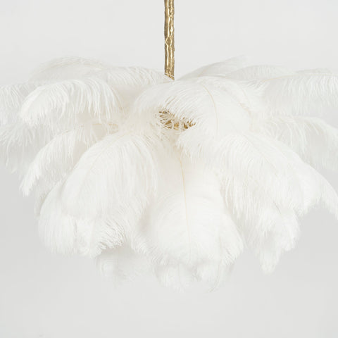 Ostrich Feather Chandelier with Layered Plume Shade