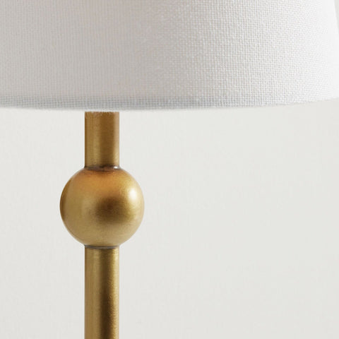Stirrup Brass Wall Sconce with Tapered Fabric Shade