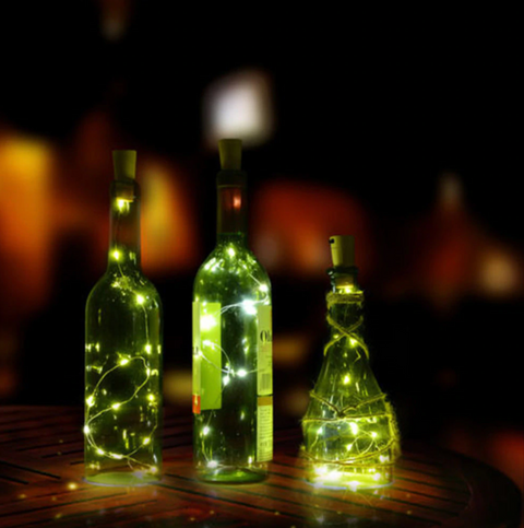 LED Bottle Fairy Lights with Flexible Copper Wire and Battery Power