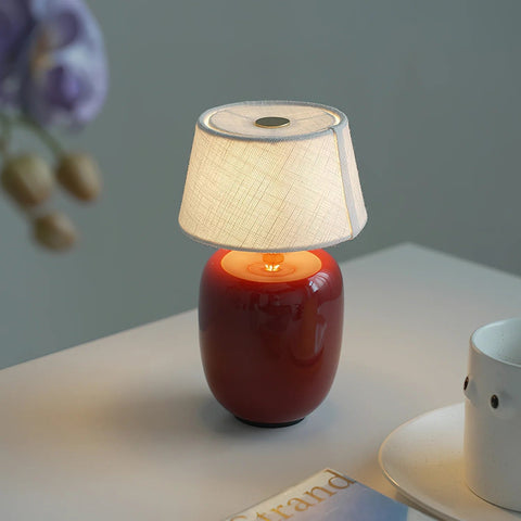 Petite Battery Operated Table Lamp Cordless Bedside Lamp with Design