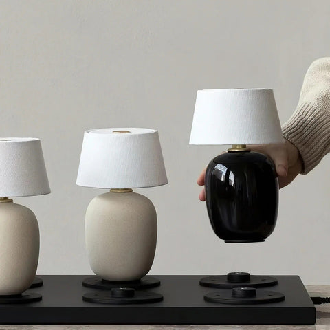 Petite Battery Operated Table Lamp Cordless Bedside Lamp with Design