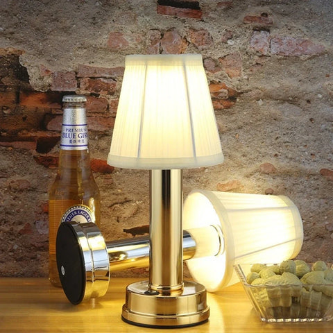 Rechargeable Fabric Shade Table Lamp with Touch Control — product view