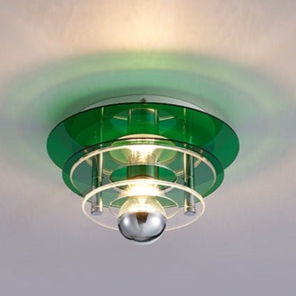 Ceiling Light with Layered Acrylic Discs and Retro Geometric Design
