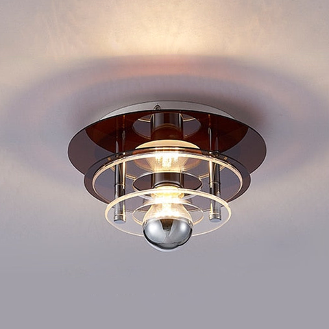 Ceiling Light with Layered Acrylic Discs and Retro Geometric Design