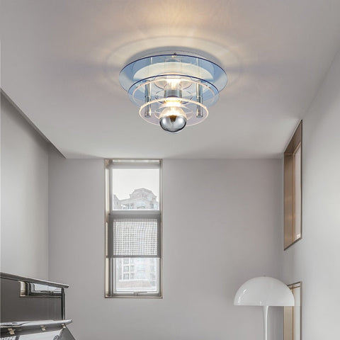 Ceiling Light with Layered Acrylic Discs and Retro Geometric Design